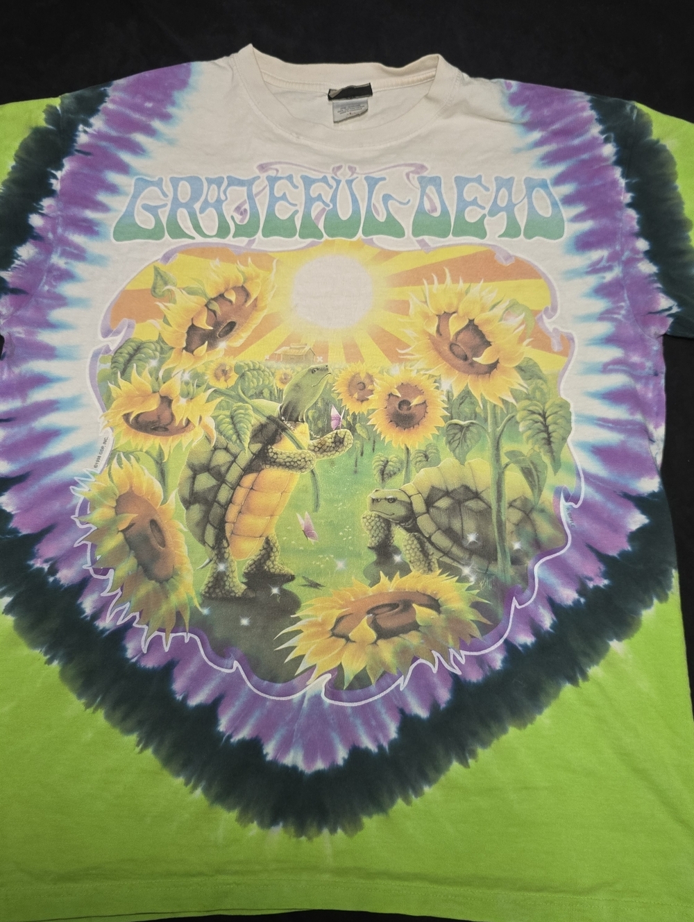 Vintage 1998 Grateful Dead Sunflower Terrapin Liquid Blue Tie-Dye Large